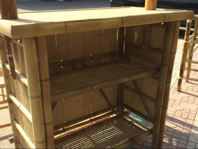 Tiki Bar Patio Bar al aire libre, Set de bambú, Islander Tiki Bar con Palapa y espacio de almacenamiento para jardín Patio Luau Bazar de Fiestas 1