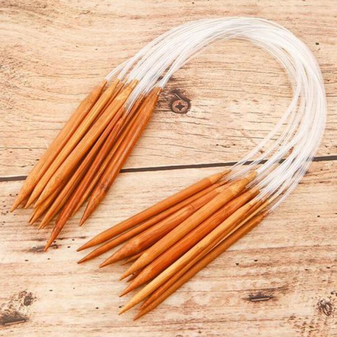 Set de agujas de punto, agujas de punto de bambú carbonizado para DIY creativo hecho a mano 0