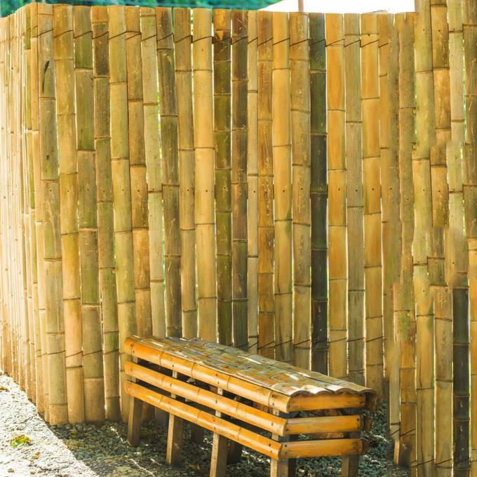 Protección de barras de bambú natural Protección de privacidad de barras de bambú para protección contra el viento del balcón 0