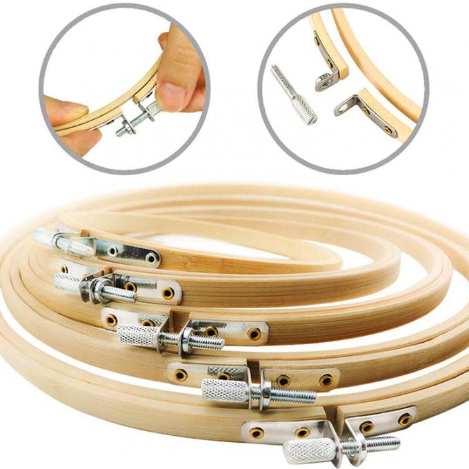 Aro de bordado reutilizable de bambú sostenible para manualidades de bricolaje 4