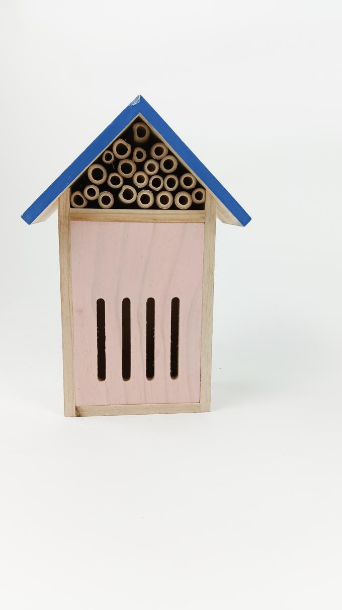 Insecto de madera Casa de abejas Caja colgante Hábitat de insectos para abejas Mariposa Mariposas beneficiosas 3