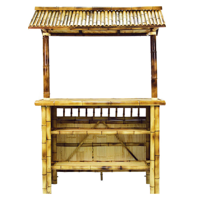 Bamboo Beach Tiki Bar con estante de botellas Bebidas sillas de bambú con respaldo