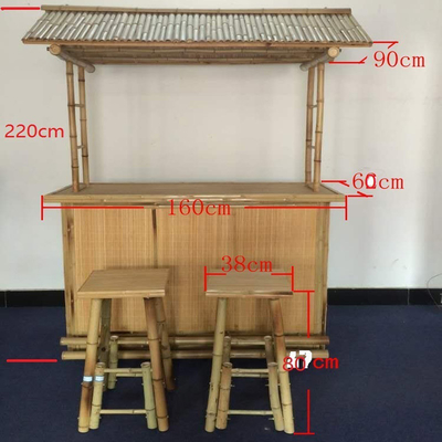 Silla de bambú de Tiki Bars With Counter Bamboo del partido tropical al aire libre interior de la cabaña