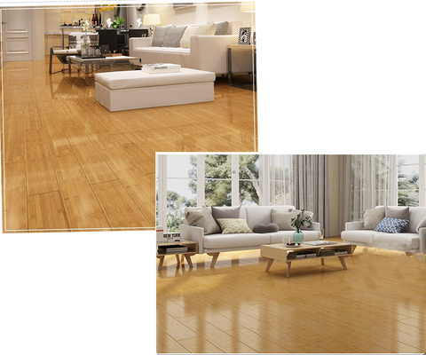 suelo de madera natural del suelo de bambú sólido superficial liso de 15m m