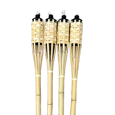 Antorcha de bambú natural con mecha de fibra de vidrio reemplazable - para fiestas en el jardín, bodas, iluminación de senderos