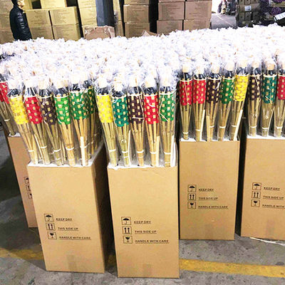 Antorcha de bambú natural con mecha de fibra de vidrio reemplazable - para fiestas en el jardín, bodas, iluminación de senderos