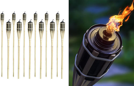 antorchas de bambú del 120cm con el bote ancho del aceite de la boca del metal de la prenda impermeable