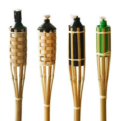 Césped de bambú natural del jardín de Tiki Torches For Patio Yard de la rota de la antorcha de la prenda impermeable