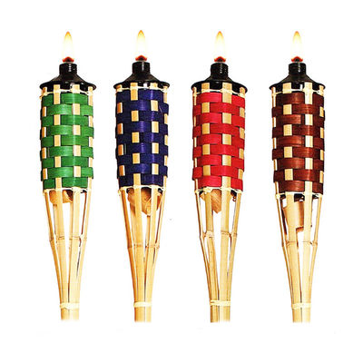 Antorcha de bambú natural con mecha de fibra de vidrio reemplazable - para fiestas en el jardín, bodas, iluminación de senderos