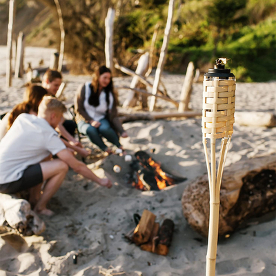 Césped de bambú natural del jardín de Tiki Torches For Patio Yard de la rota de la antorcha de la prenda impermeable