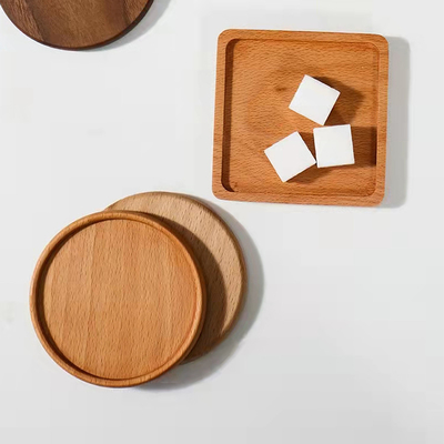 Prácticos de costa de consumición en blanco de la taza de café de los prácticos de costa los 9cm cuadrados de madera de bambú de la bebida