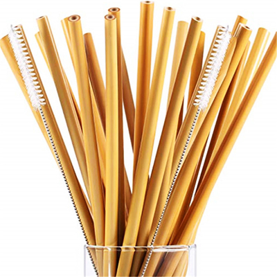 Pajas de beber naturales de bambú biodegradables para la consumición fría del café