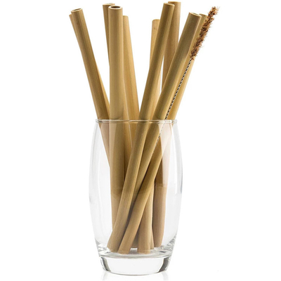 Degradable verde de la paja de bambú disponible natural del 100% para el logotipo de la etiqueta del laser de las bebidas