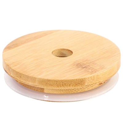 El almacenamiento de la cocina sacude la tapa de bambú del tarro del cuadrado redondo con el silicio Ring Airtight