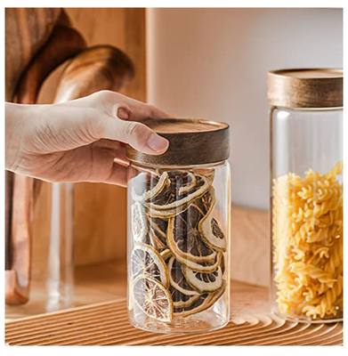 Tapas de enlatado reutilizables de bambú de madera para el café de las hierbas del té del almacenamiento del cereal de la comida