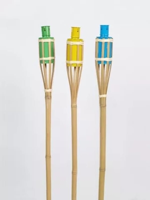 antorchas de bambú del partido de Tiki Torch Hand Woven Bamboo del jardín del 115cm