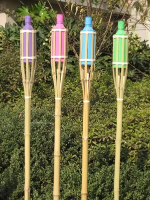 Bote de bambú al aire libre del aceite de Tiki Torch With Refillable Replacement del jardín de la yarda