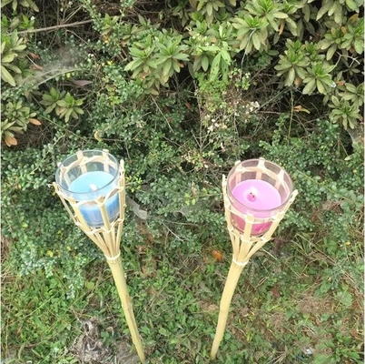 Bote de bambú al aire libre del aceite de Tiki Torch With Refillable Replacement del jardín de la yarda