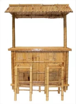 Taburete de bambú 4 de bambú de Tiki Bar 2 de la prenda impermeable del entretenimiento de la playa con la ayuda trasera