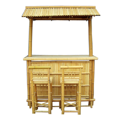 Bambú Tiki Bar With Roof de la altura de 220 cm taburetes de bar de bambú de 4 pedazos