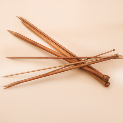12Pcs fijó agujas que hacían punto de la circular de bambú ligera escoge hacer punto acentuado para hacer punto hecho a mano de DIY