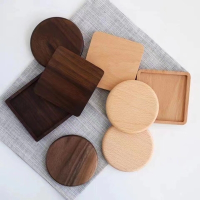 Prácticos de costa de bambú del espacio en blanco de madera natural para la estera de tabla anti del rasguño de la taza de la taza