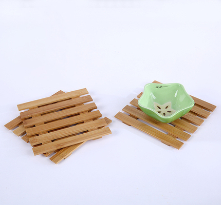 Platillo de madera de bambú natural ligero Mat For Succulent Plant Pots cómodo de la planta