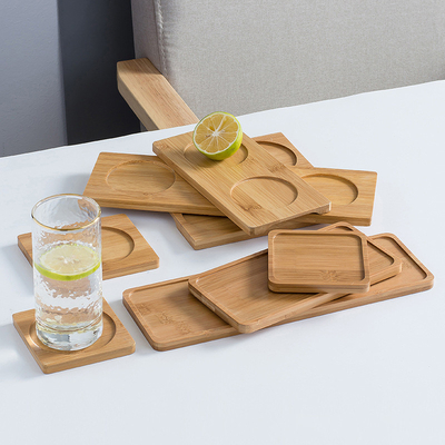 Tabla anti carbonizada prenda impermeable Mat For Glass Cup del rasguño de los prácticos de costa de bambú en blanco