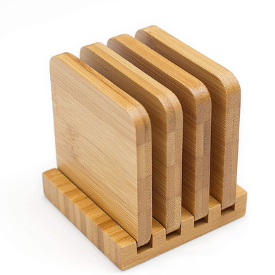 Tabla anti carbonizada prenda impermeable Mat For Glass Cup del rasguño de los prácticos de costa de bambú en blanco