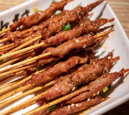 el bambú largo de la barbacoa de los 40cm pega los pinchos de bambú de la BARBACOA grande