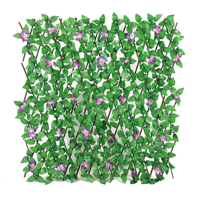 Planta verde plástica decorativa Mat Panel Artificial Leaves Fence para al aire libre
