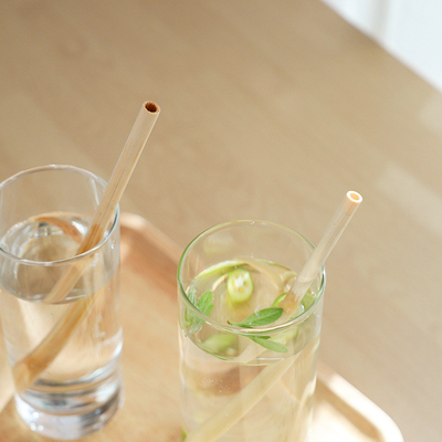 paja de beber de la paja de los 22.5cm de la bebida de la burbuja del té de bambú disponible biodegradable orgánico de Boba
