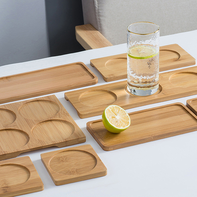 Práctico de costa natural del whisky de Tray Bamboo Wood Mat Dressed del café para la bebida