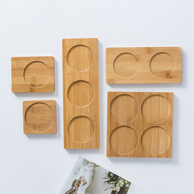 Estera de madera de bambú original respetuosa del medio ambiente de Tray Square /Round del café del Eco-sistema de los prácticos de costa de bambú de encargo