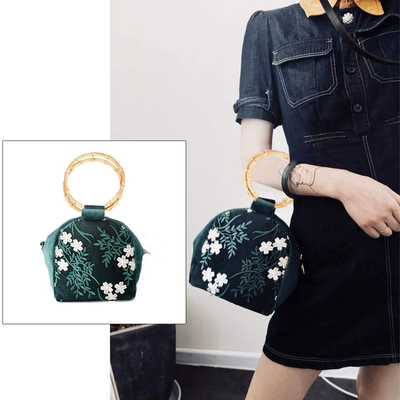 Manija de bambú natural del bolso para el semicírculo de los accesorios del bolso de las mujeres o la manija redonda del bolso