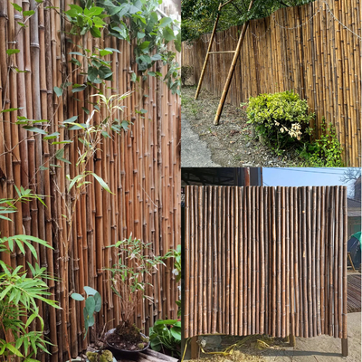 Pantalla de bambú rodada casera que cerca el revestimiento de madera de bambú decorativo del jardín del patio trasero