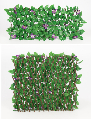 Planta verde plástica decorativa Mat Panel Artificial Leaves Fence para al aire libre