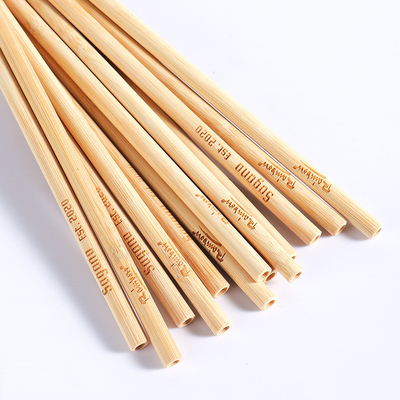 Pajas de beber naturales de bambú biodegradables para la consumición fría del café