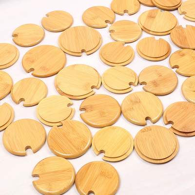 La vela del tarro de Ring Bamboo Jar Lid Storage del silicio sacude las tapas herméticas de bambú