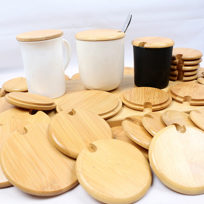La vela del tarro de Ring Bamboo Jar Lid Storage del silicio sacude las tapas herméticas de bambú