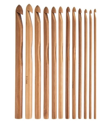 8 pedazos los ganchos de ganchillo de bambú de madera de 1m m a de 2.75m m fijaron agujas que hacían punto Handcrafted