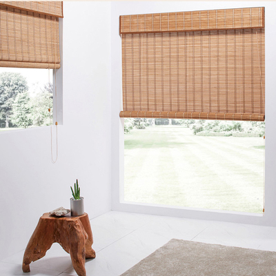 Cortinas al aire libre de bambú ciegas de bambú de filtración ligeras del rollo del Matchstick de rodillo para arriba