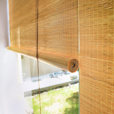 Privacidad de interior de bambú Roller ciego con elevación, anti-UV impermeables cortinas de bambú