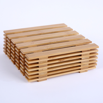 Platillo de madera de bambú natural ligero Mat For Succulent Plant Pots cómodo de la planta