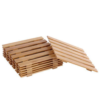 Platillo de madera de bambú natural ligero Mat For Succulent Plant Pots cómodo de la planta