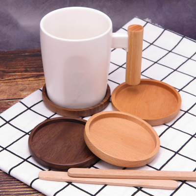 Prácticos de costa de consumición en blanco de la taza de café de los prácticos de costa los 9cm cuadrados de madera de bambú de la bebida