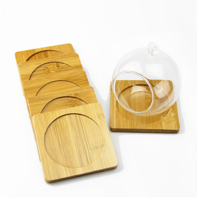 Prácticos de costa de bambú del espacio en blanco de madera natural para la estera de tabla anti del rasguño de la taza de la taza