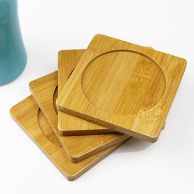 Prácticos de costa de bambú del espacio en blanco de madera natural para la estera de tabla anti del rasguño de la taza de la taza