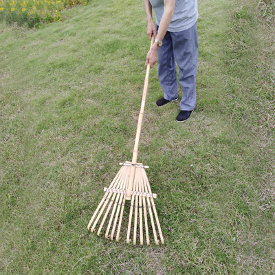 Grada amistosa hecha a mano de 9 del diente el 120cm del rastrillo de bambú de Eco rastrillos de jardín