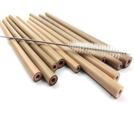 Logotipo ecológico personalizado reutilizable natural de fibra orgánica de bambú paja para beber